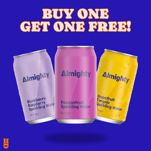 Weekly Deal - Buy 1, Get 1 FREE Almighty Sparkling Water