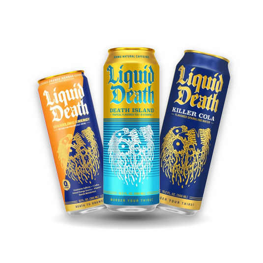 Liquid Death Mix 24pk - Sparkling Energy, Iced Tea and Soda-Flavoured Sparkling Water cans