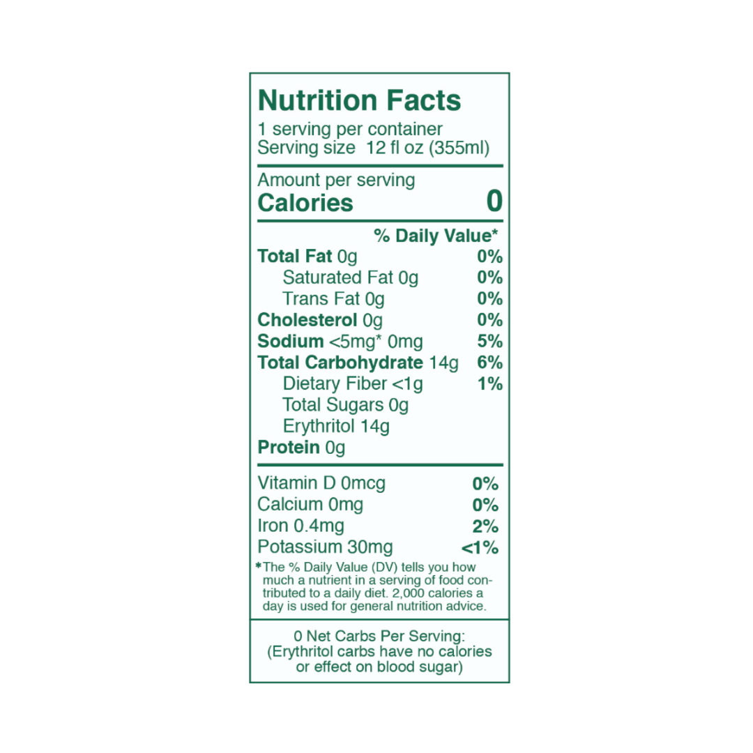 Reed's Zero Sugar Exrtra Ginger Beer nutrition info